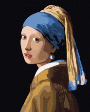 Tapyba pagal skaičius: MERGINA SU PERLO AUSKARU Jan Vermeer  40x50 dėžutėje