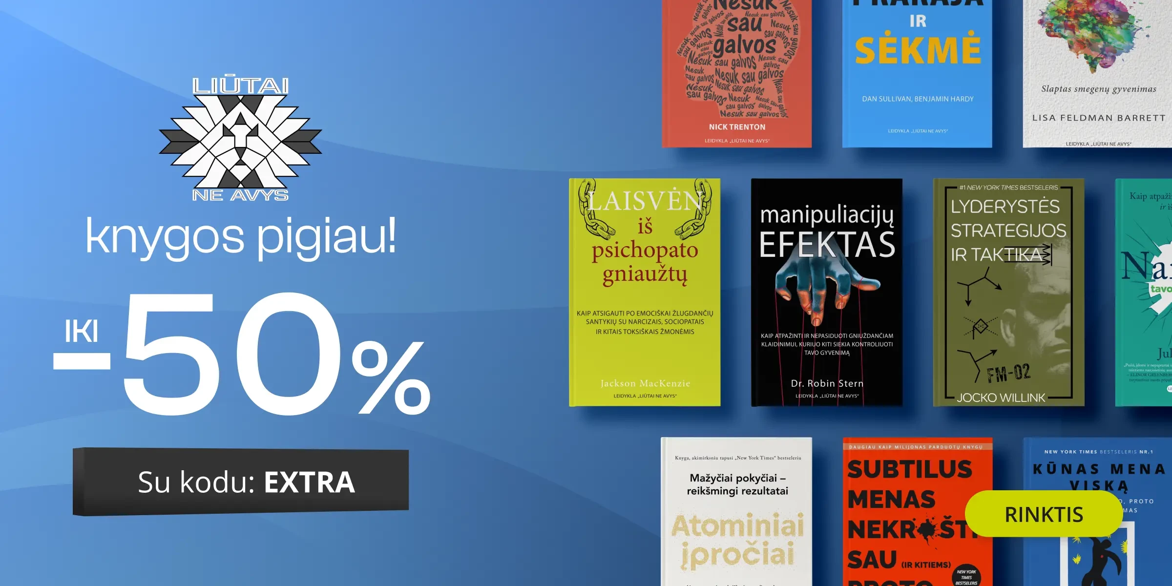 Leidyklos LIŪTAI NE AVYS knygoms iki -50% extra nuolaidos!