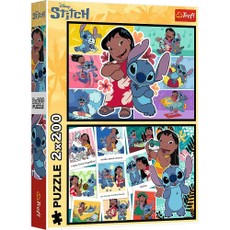 Dėlionė 2x200 gabaliukų "Laimingas Stitch gyvenimas"