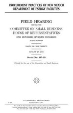 Procurement practices of New Mexico Department of Energy facilities