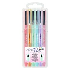 Rašikliai teptukiniu galiuku Marvy „Le Pen Flex” Pastel, 6 vnt.