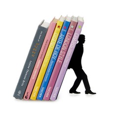 Knygų atrama „Too Many Books“, metalinė, juoda