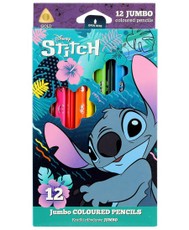 Spalvoti pieštukai DISNEY „Stitch Blue JUMBO“, 12 spalvų