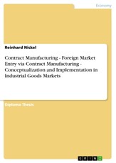 Contract Manufacturing - Foreign Market Entry via Contract Manufacturing - Conceptualization and Implementation in Industrial Goods Markets