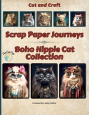 Scrap Paper Journeys - Boho Hippie Cat Collection Cut and Craft