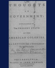 Thoughts on government applicable to the present state of the American colonies.