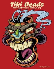 Tiki Heads Coloring Book for Kids 1, 2 & 3