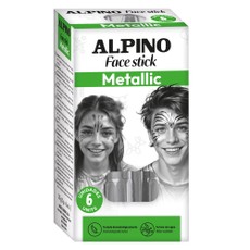 Kreidutės grimui ALPINO Face stick Metallic sidabro sp. 6 vnt.