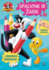 LOONEY TUNES. Spalvink ir žaisk Nr. 1 + lengvi galvosūkiai ir bamblių lipdukai