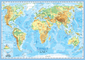 Pasaulio gamtinis ir politinis žemėlapis (A3)