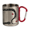 Metalinis puodelis „Magnetinė sala. Morzės abėcėlė“, su raudona ąsele–karabinu, 300 ml