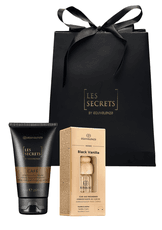 Dovanų rinkinys EQUIVALENZA automobilio gaiviklis „Black Vanilla“ + rankų kremas Les Secrets „Cafe“
