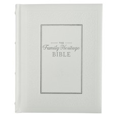 NLT Family Heritage Bible, Large Print Family Devotional Bible for Study, New Living Translation Holy Bible Faux Leather Hardcover, Additional Interactive Content, White