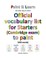 Official vocabulary list for Starters (Cambridge exam) to paint