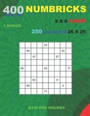 400 NUMBRICKS puzzles 9 x 9 HARD + BONUS 250 LABYRINTH 25 x 25