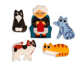 Magnetukai „Cat Lady“, 5 vnt.