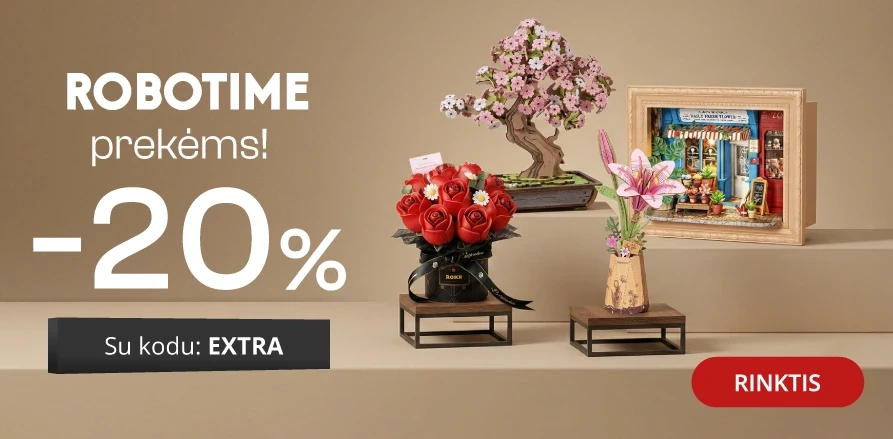 ROBOTIME mediniams konstruktoriams -20% nuolaida!