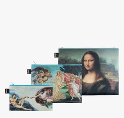 LOQI užsegamų krepšelių rinkinys smulkiems daiktams „Michelangelo, Botticelli, Da Vinci“