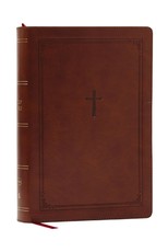 NKJV Giant Print End-Of-Verse Reference Bible, Brown Leathersoft, Red Letter, Comfort Print
