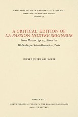 A Critical Edition of La Passion Nostre Seigneur
