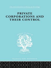 Levy, A: Private Corporations and their Control