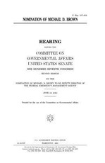Nomination of Michael D. Brown
