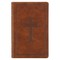 KJV Holy Bible, Standard Size Faux Leather Red Letter Edition - Thumb Index & Ribbon Marker, King James Version, Tan Cross