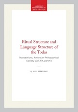Ritual Structure and Language Structure of the Todas