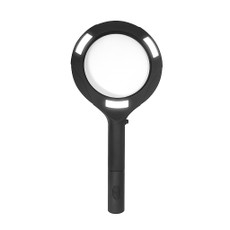 Didinamasis stiklas su apšvietimu, juodas