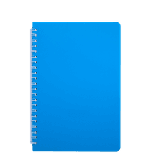 Sąsiuvinis su spirale, plastikiniu viršeliu BRIGHT B5 60lap., lang.melsvas