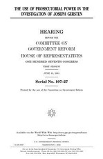 The use of prosecutorial power in the investigation of Joseph Gersten