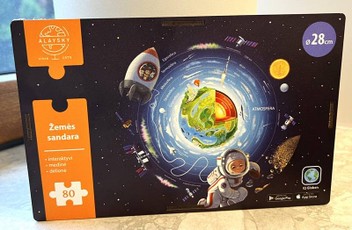 Interaktyvi medinė dėlionė „Žemės sandara“, 80 detalių Interaktyvi medinė dėlionė „Žemės sandara“, 80 detalių