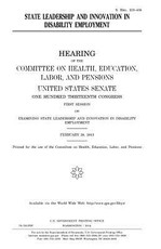 State leadership and innovation in disability employment
