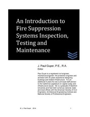 An Introduction to Fire Suppression Systems Inspection, Testing and Maintenance
