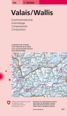 Swisstopo 1 : 100 000 Valais / Wallis