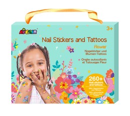 AVENIR 260+ nagų lipdukų ir tatuiruočių „Gėlės“