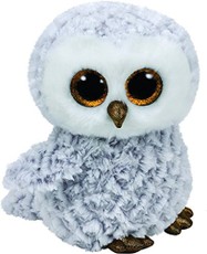 Pliušinis žaislas TY Beanie Boos Owlette – baltasis pelėdžiukas, 24 cm