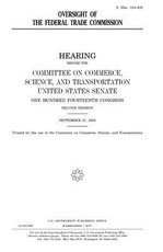 Oversight of the Federal Trade Commission