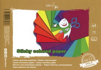 Spalvotas lipnus popierius A5, 8 lapai