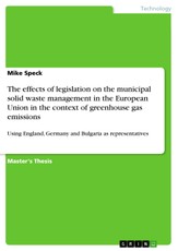The effects of legislation on the municipal solid waste management in the European Union in the context of greenhouse gas emissions