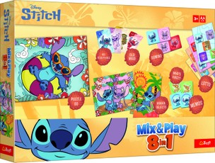 TREFL DISNEY STITCH 8in1 Mix&play stalo žaidimų rinkinys