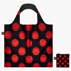 LOQI pirkinių krepšys „Smiley Red Lucky Black Recycled Bag“