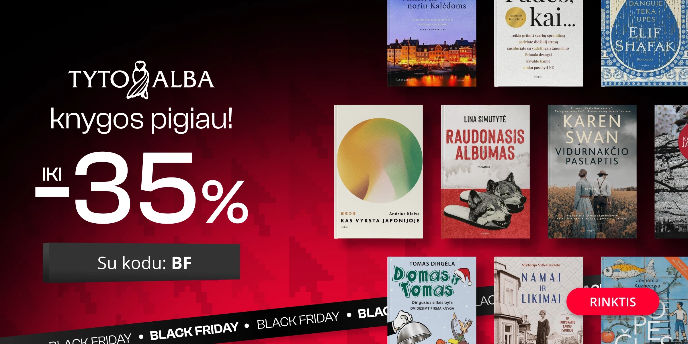 Leidyklos TYTO ALBA knygoms iki -35% extra nuolaidos!