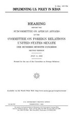 Implementing U.S. policy in Sudan