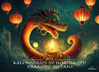Sieninis kalendorius 2024 m. su horoskopu Drakono metams