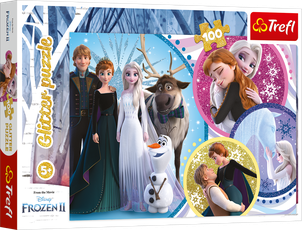 TREFL FROZEN Blizgantis dėlionė „Ledo šalis 2“, 100 det.