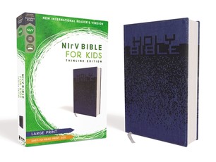 Nirv, Bible for Kids, Large Print, Leathersoft, Blue, Comfort Print