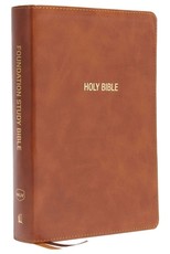 Nkjv, Foundation Study Bible, Large Print, Leathersoft, Brown, Red Letter, Comfort Print