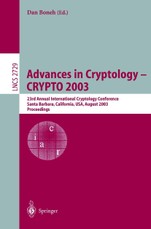 Advances in Cryptologie - CRYPTO 2003