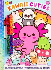 Kawaii Cuties: Coloring Book with Confetti Crayons and Stickers